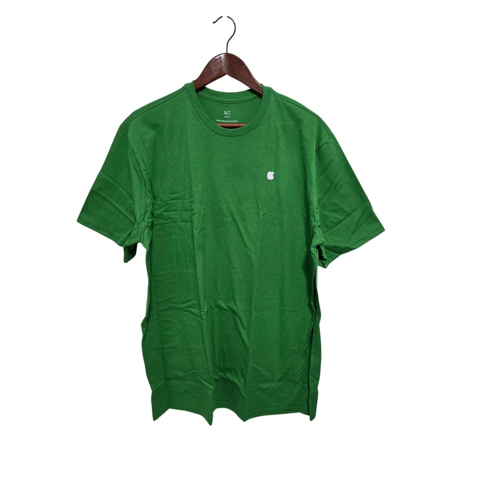 Apple Mens T-Shirt Green Relaxed Fit Regenerative Cotton‎ Logo XLT